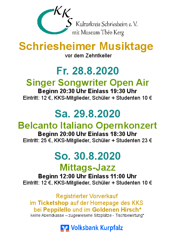 Plakat Schriesheimer Musiktage 2020