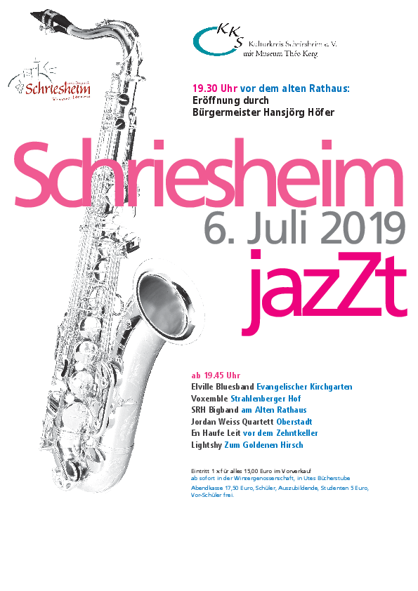 Plakat Schriesheim jazZt 2019